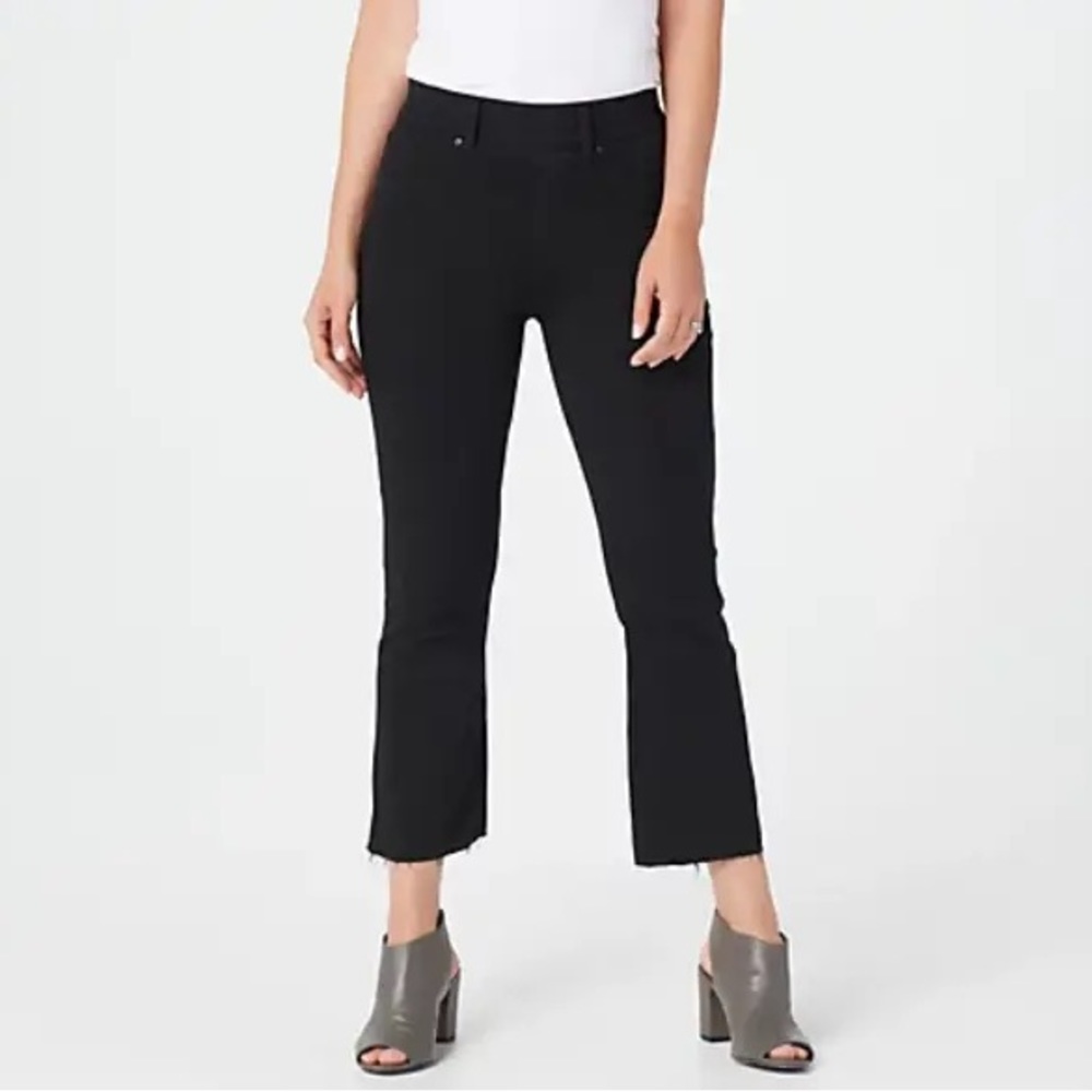 Spanx Black Cropped Flare Jean - Black - Size M